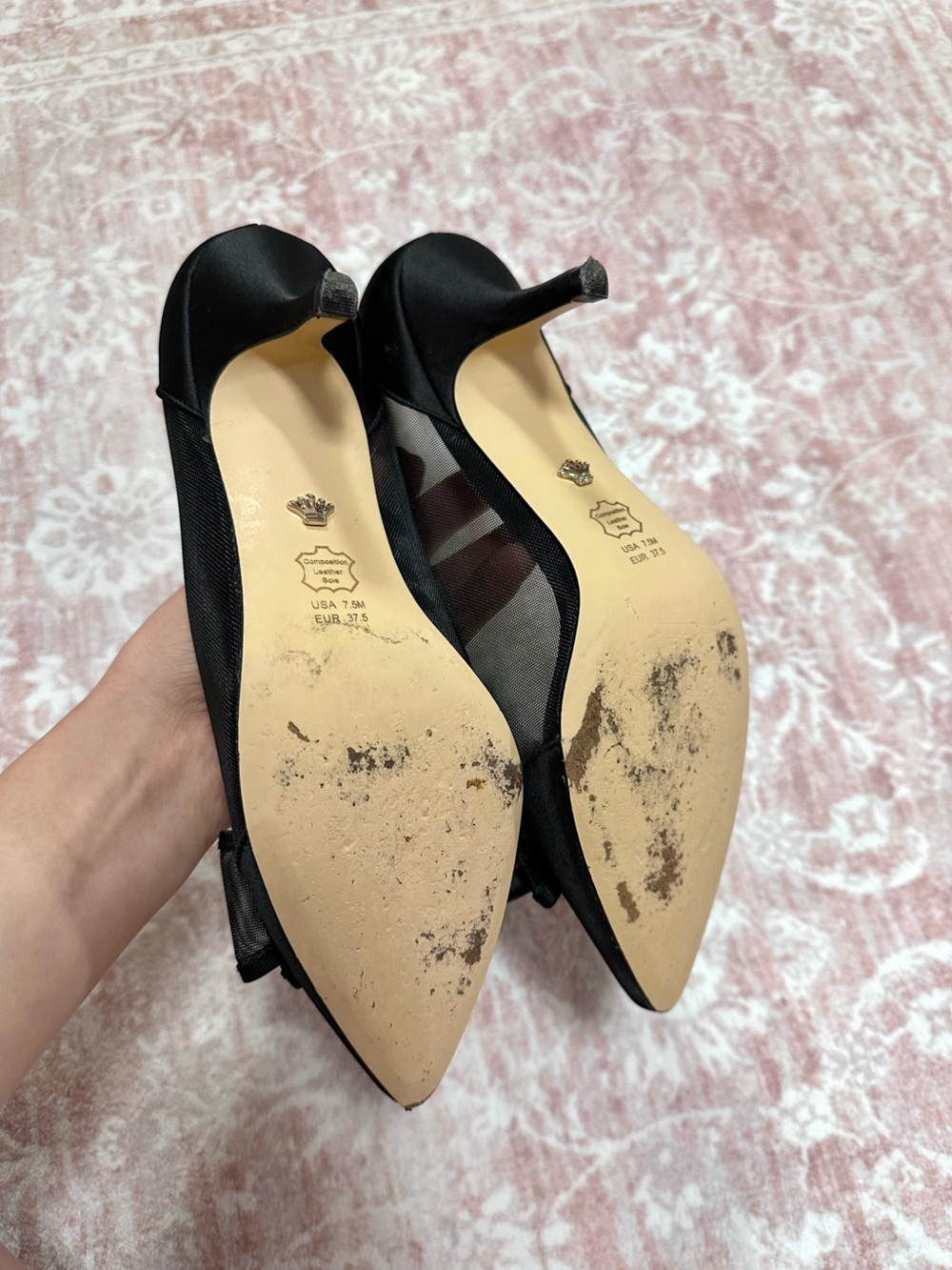 Nina 🖤 Satin & Sheer Bow Pointed Heels - Picture 5 of 10